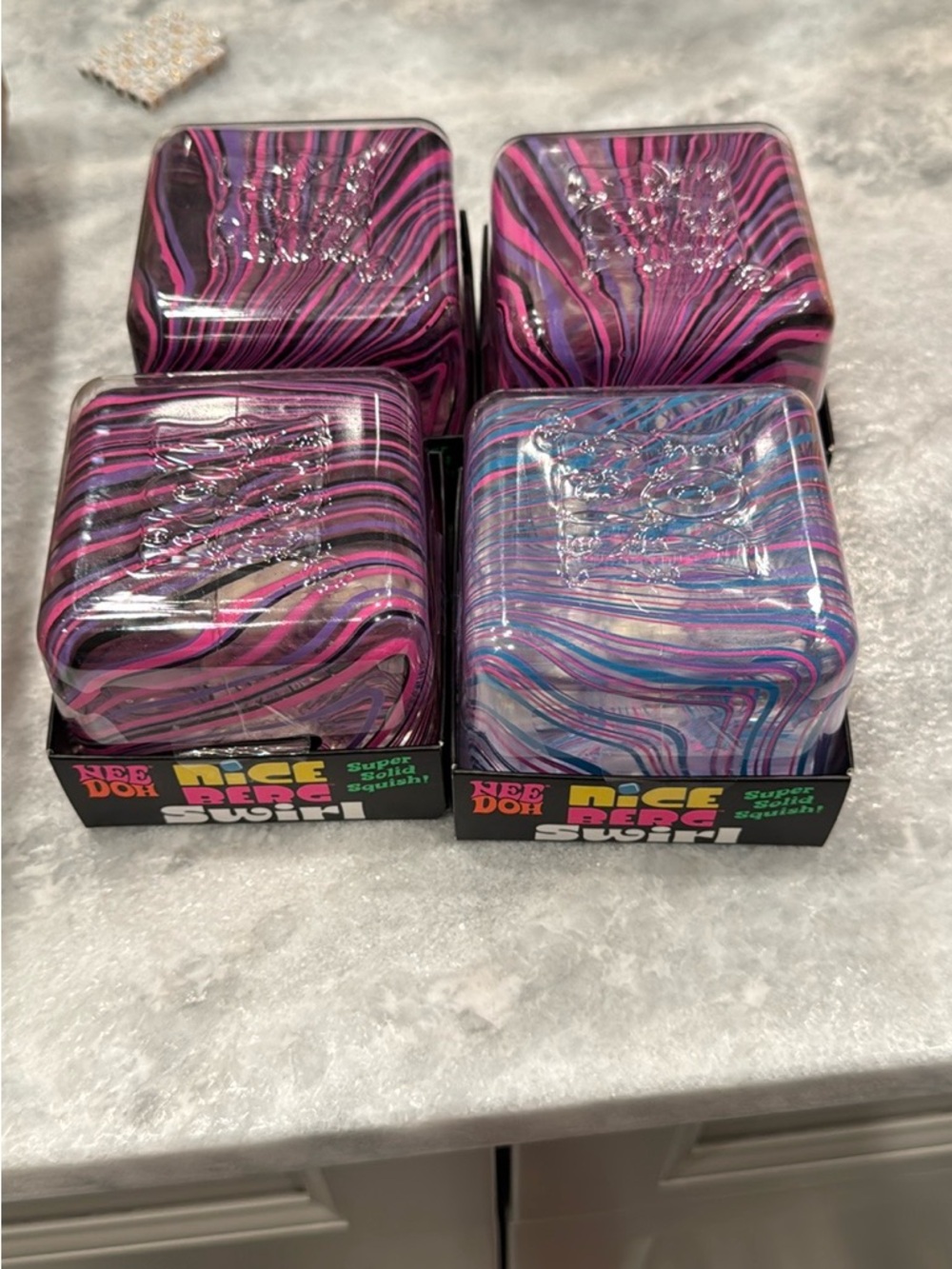 Super Squish Marble Swirl Kids Stress Toy - Pink & Purple